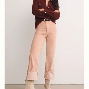 Anthropologie The Scotty Cuffed High-rise Straight-leg Jeans